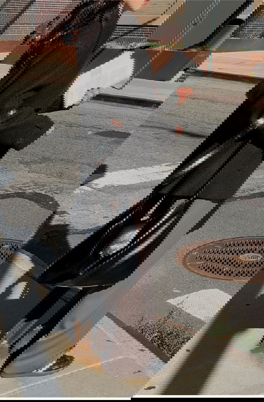 리리앤코 하로픈 플랩 카라넥 벨트 하프 코트