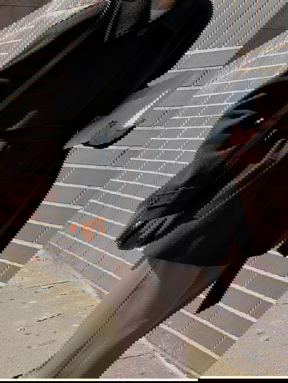 리리앤코 하로픈 플랩 카라넥 벨트 하프 코트