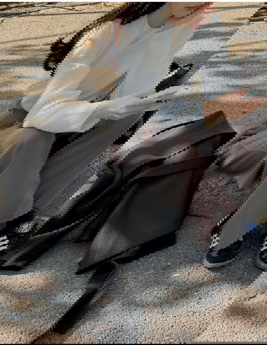 리리앤코 하로픈 플랩 카라넥 벨트 하프 코트