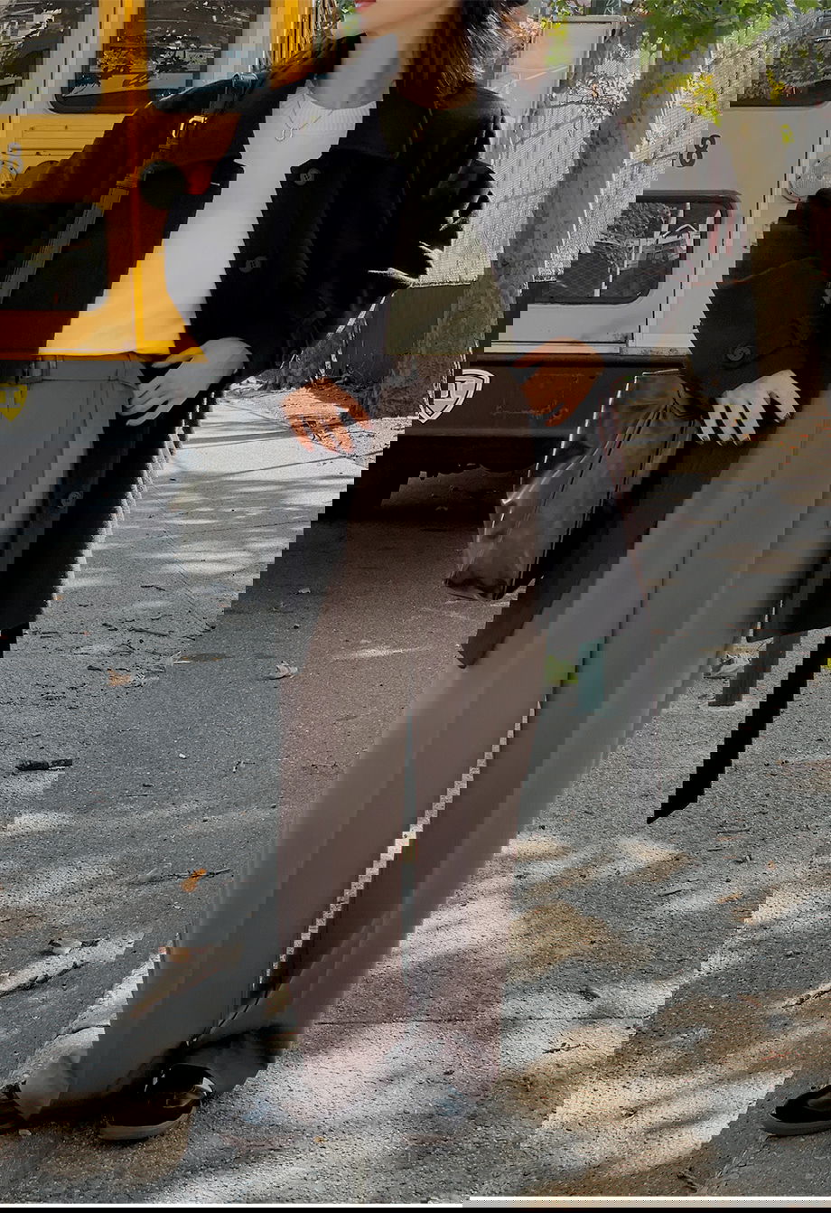 리리앤코 하로픈 플랩 카라넥 벨트 하프 코트