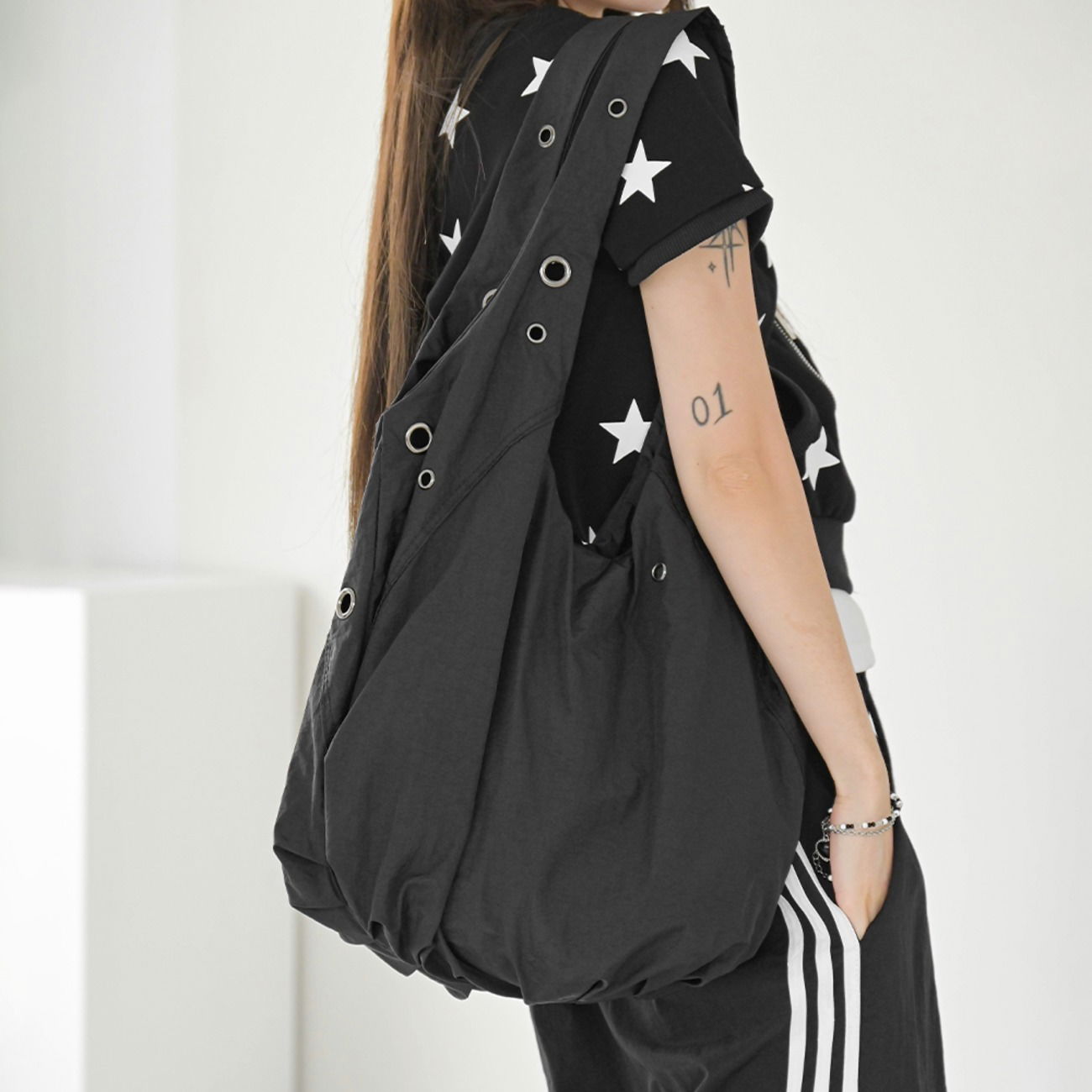 T型網眼透氣側背包