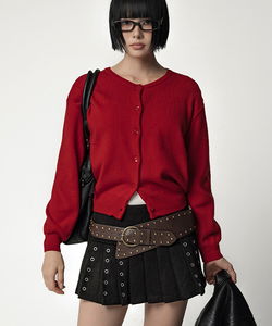 Raytu Basic Round Long Sleeve Knitwear Cardigan