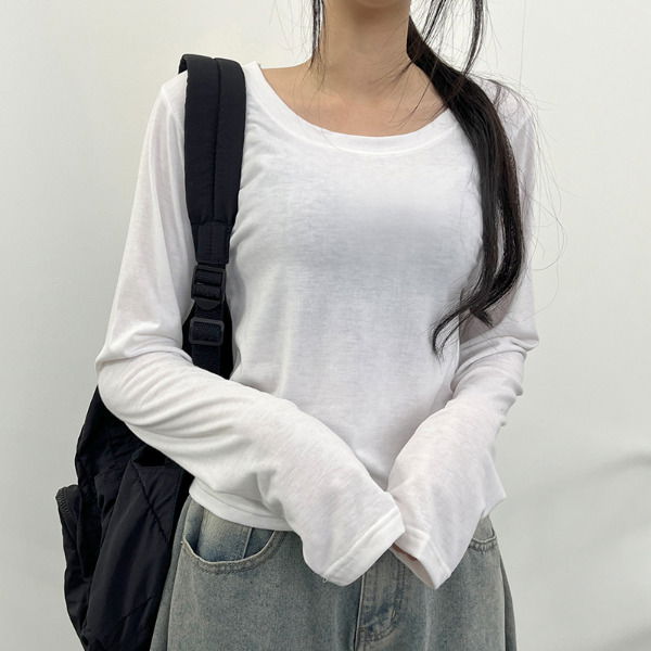 買一送一奶酪圓領保暖長袖T恤