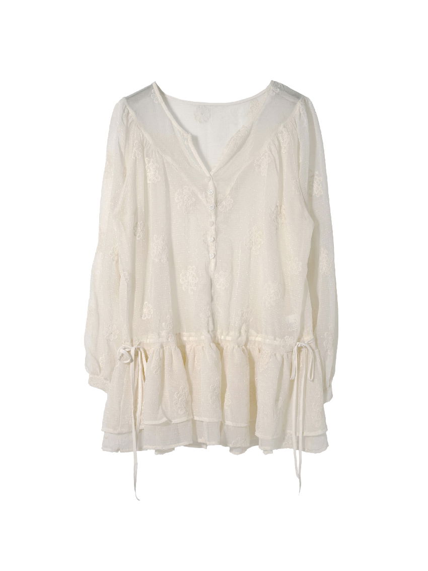 블라우스 크림 색상 이미지-S1L46