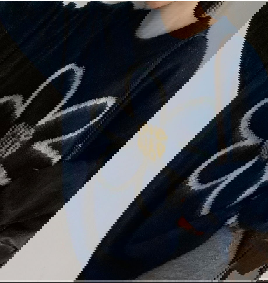 리리앤코 플로네브 브러쉬 플라워 루즈핏 니트