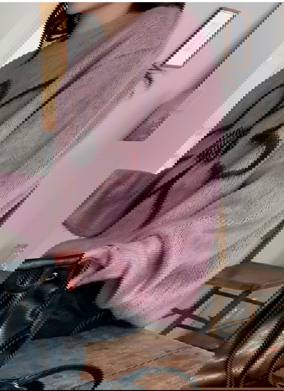 리리앤코 플로네브 브러쉬 플라워 루즈핏 니트