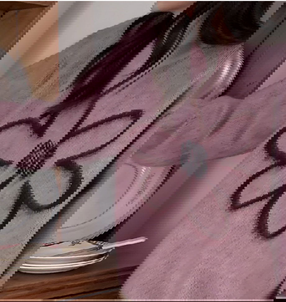 리리앤코 플로네브 브러쉬 플라워 루즈핏 니트