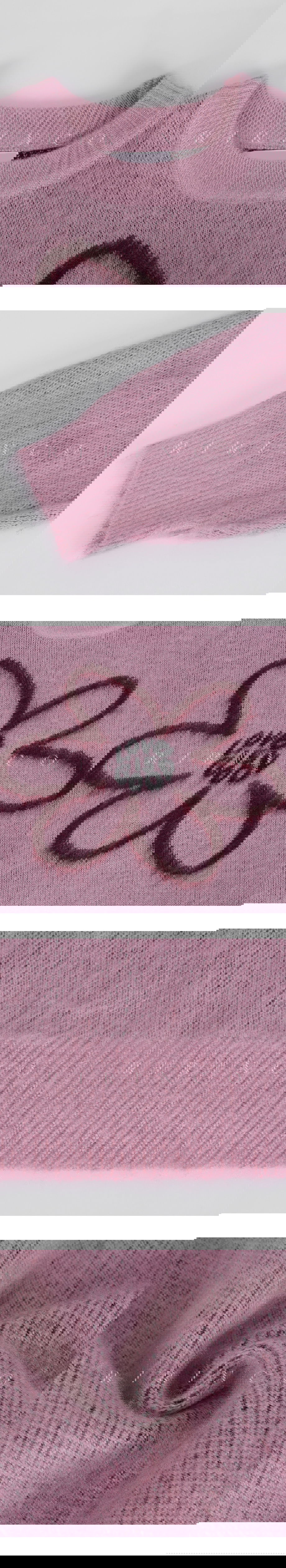 리리앤코 플로네브 브러쉬 플라워 루즈핏 니트