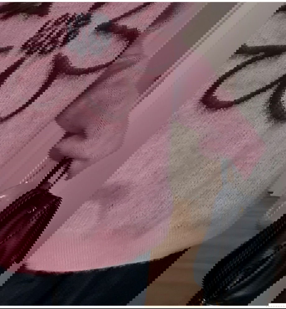 리리앤코 플로네브 브러쉬 플라워 루즈핏 니트