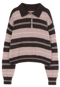 스무스 스트라이프 카라 니트 (2color)