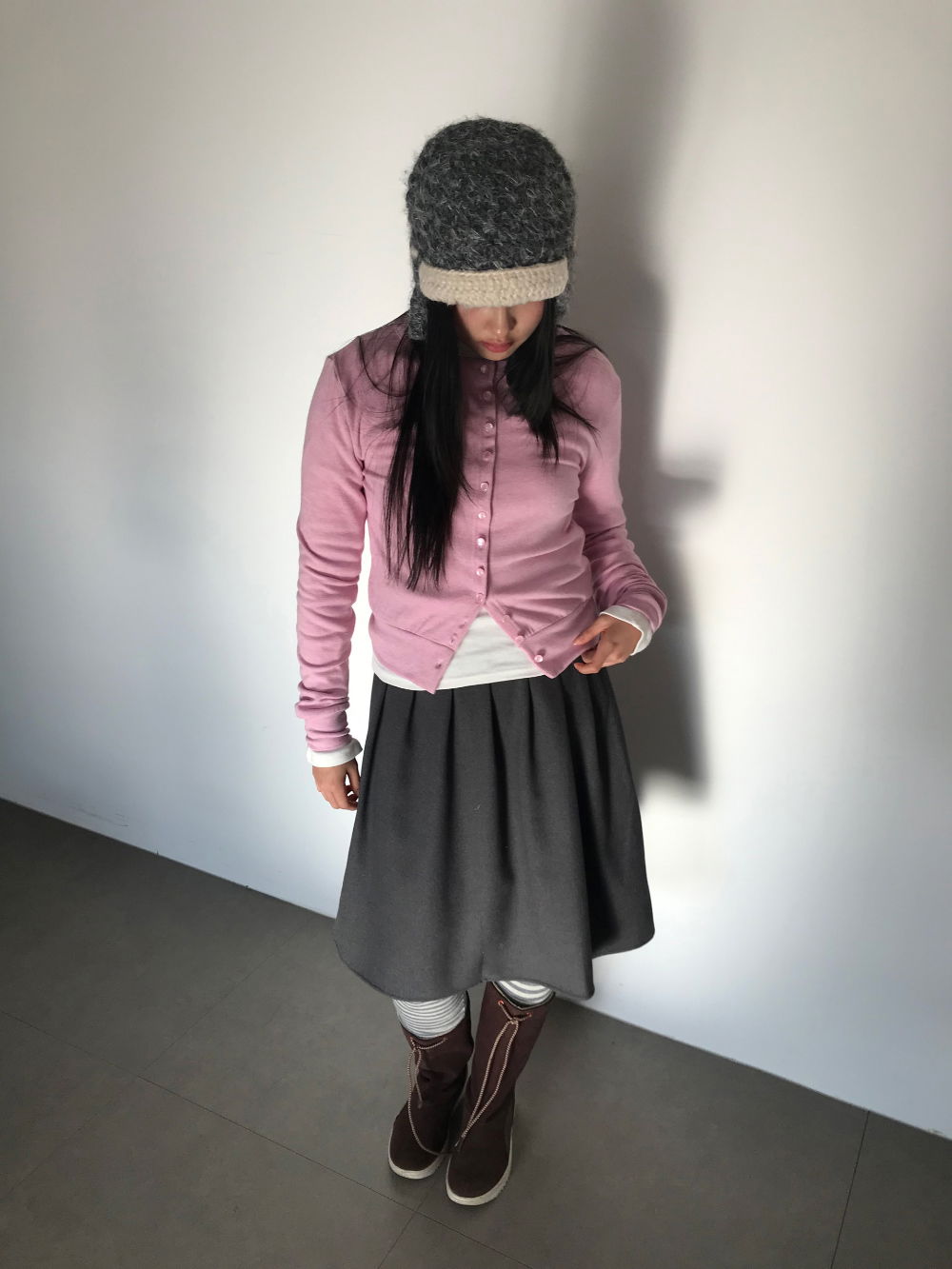 카디건 모델 착용 이미지-S1L19