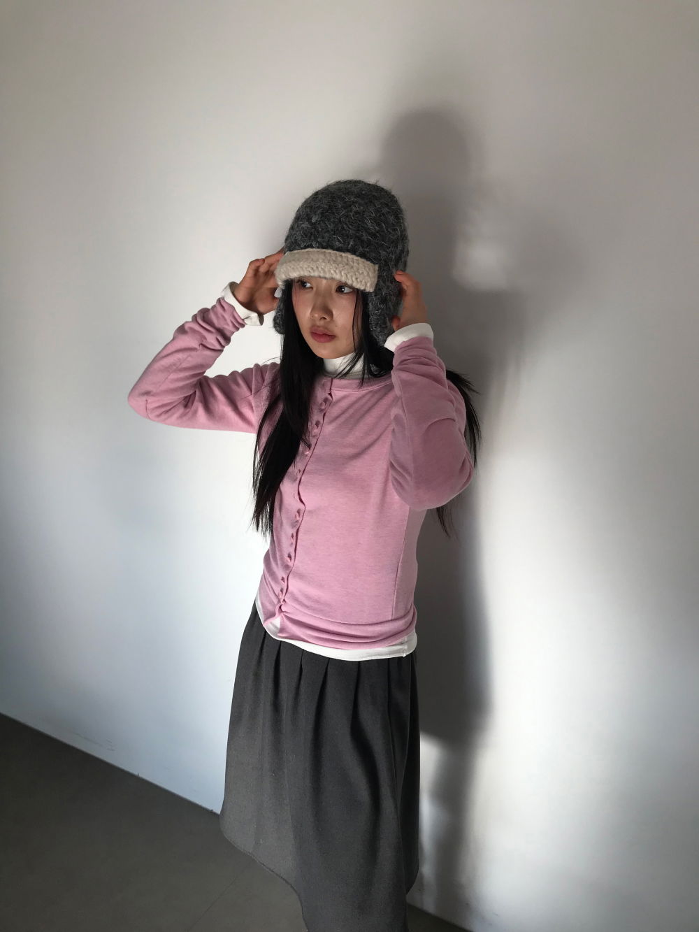 카디건 모델 착용 이미지-S1L17