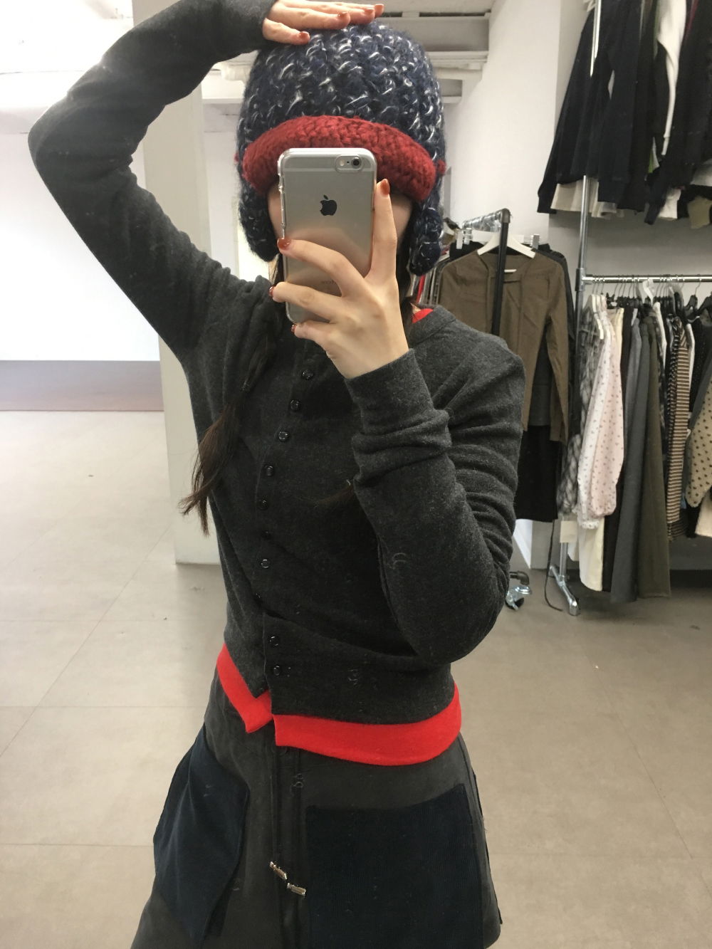 카디건 모델 착용 이미지-S1L34