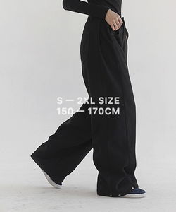 S-2XL/短款基本款长款可选 罗宾棉质毛绒内衬 双向纽扣阔腿裤