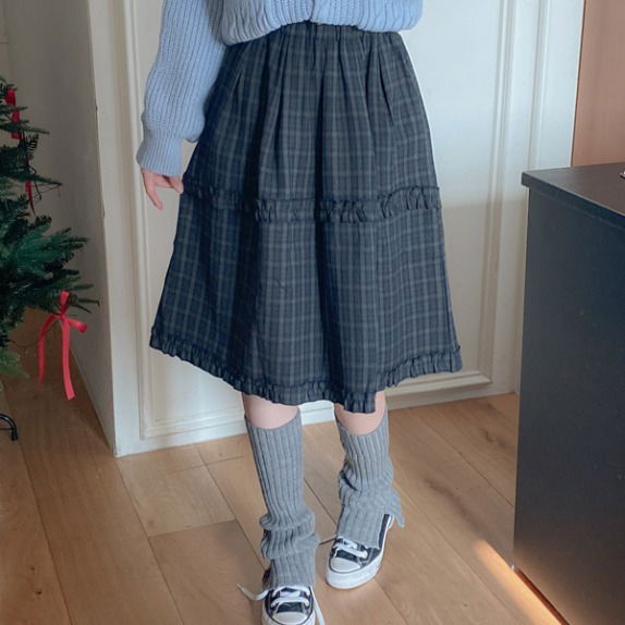 Chihiro Midi Check Frill SK