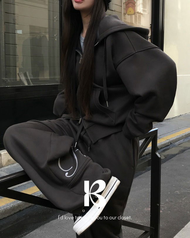 字母印花加絨運動長褲(非套裝) (人氣商品配送延遲)