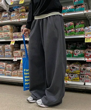 트레온 와이드 스트링 트레이닝 밴딩 팬츠