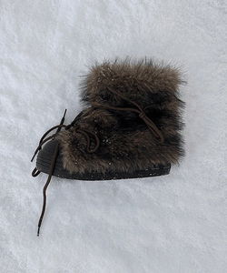 Laef Alpaca Fur String Short Boots