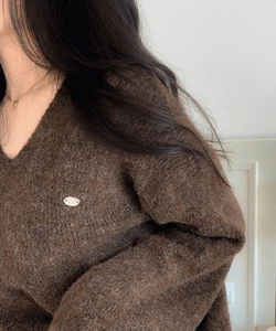 Sweet Pendant V-Neck Long Sleeve Knitwear P000BOBE