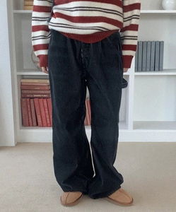 Superio Fleece-lined corduroy bijou pants