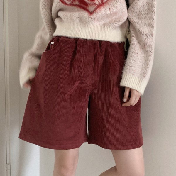 알바드 코듀로이 밴딩 하프팬츠