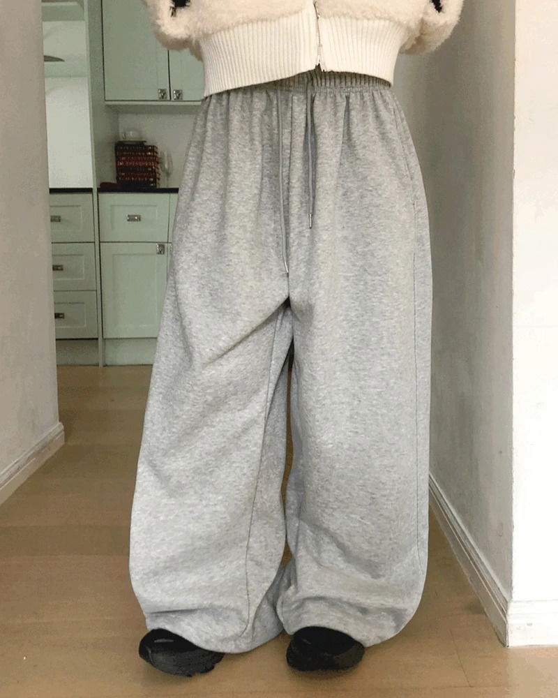 毛絨斜紋寬鬆休閒運動褲