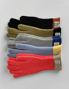 Patch Ribbed Fingerhole Gloves