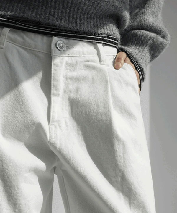 Mejia Fleece-lined one-tuck wide cotton pants