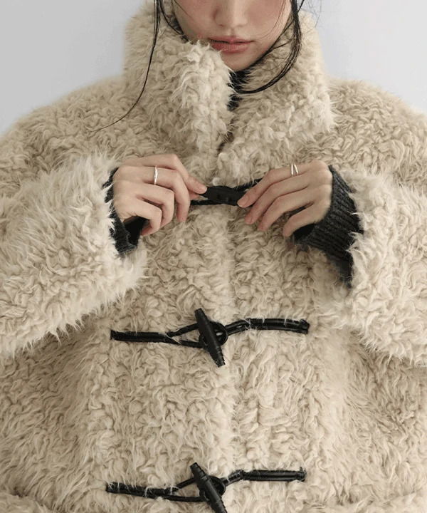 Northon Overfit Boucle Fur Midi Duffle Coat 大衣