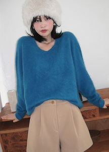 ホルガーメントヘアリーVネックニット