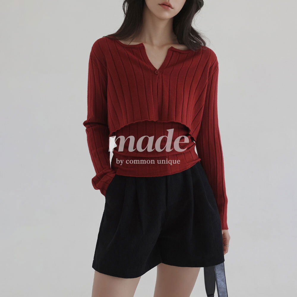 [MADE] Elino 針織無袖套組開襟衫