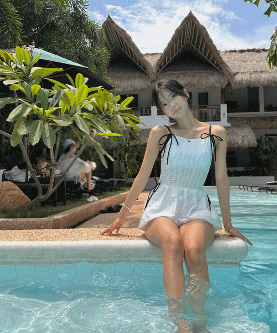 Cute Ribbon Skirt Pants Dress Monokini