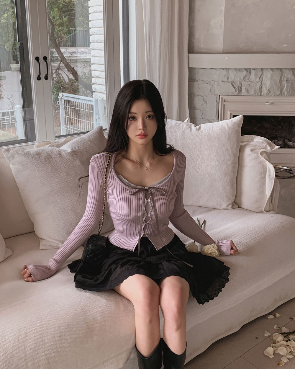 카디건 모델 착용 이미지-S1L67