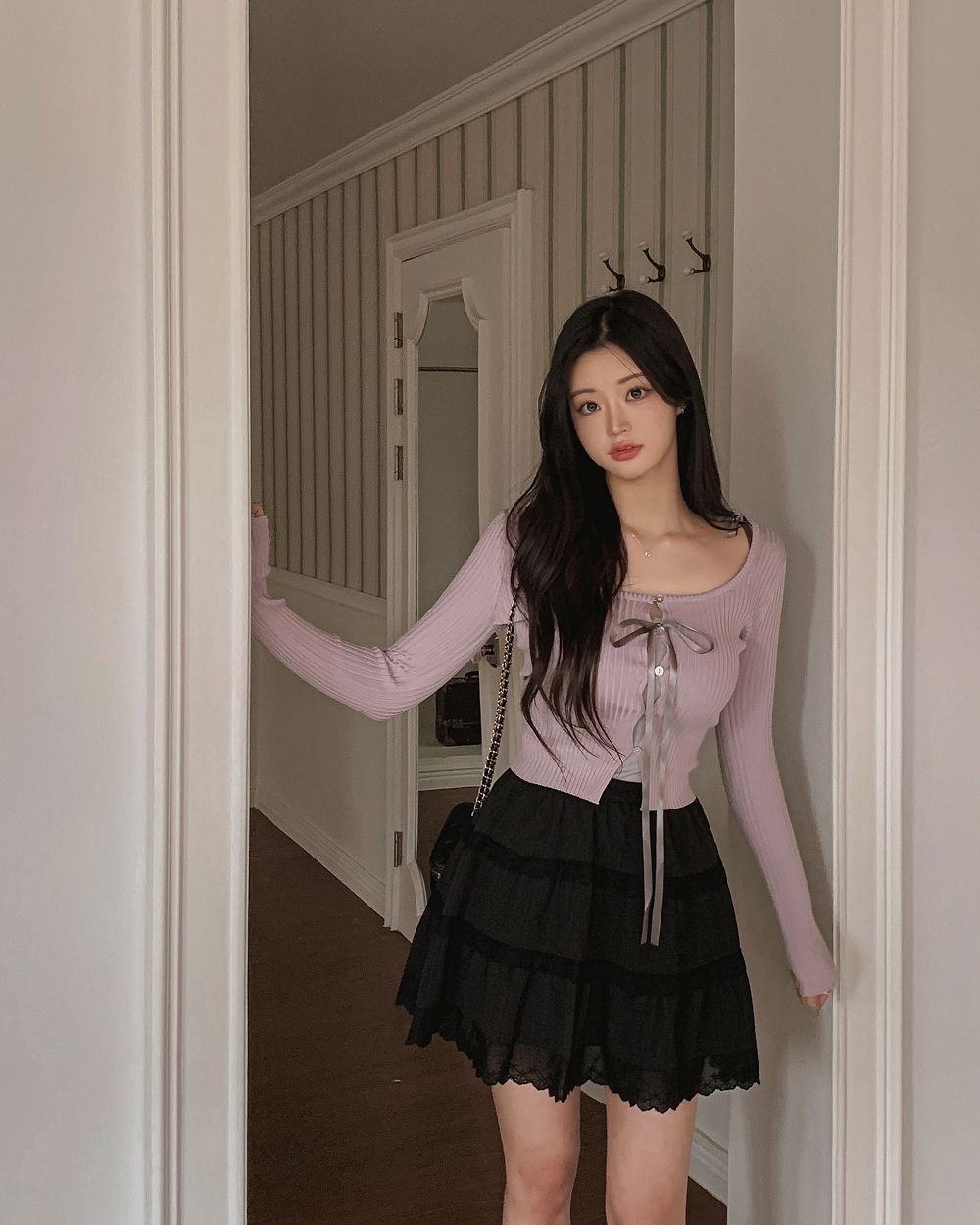 카디건 모델 착용 이미지-S1L74