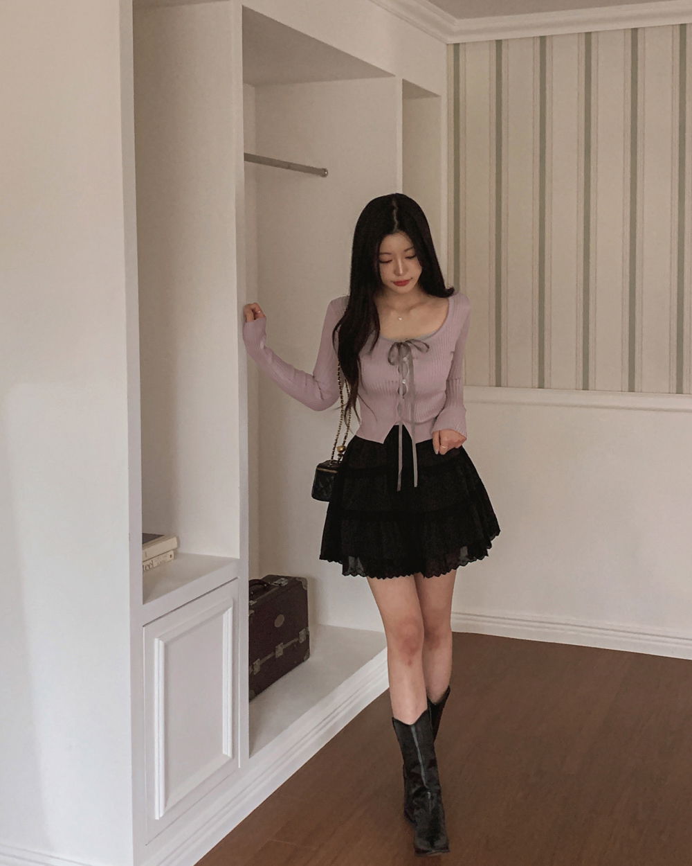 카디건 모델 착용 이미지-S1L75