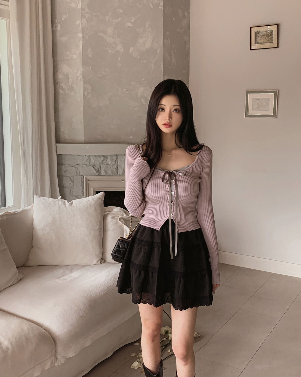 카디건 모델 착용 이미지-S1L79