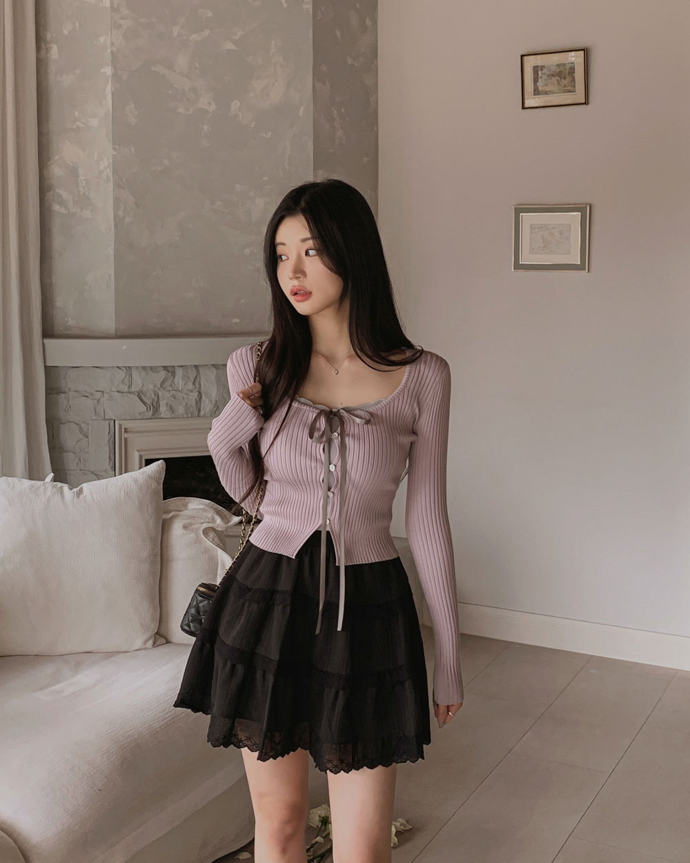 카디건 모델 착용 이미지-S1L81