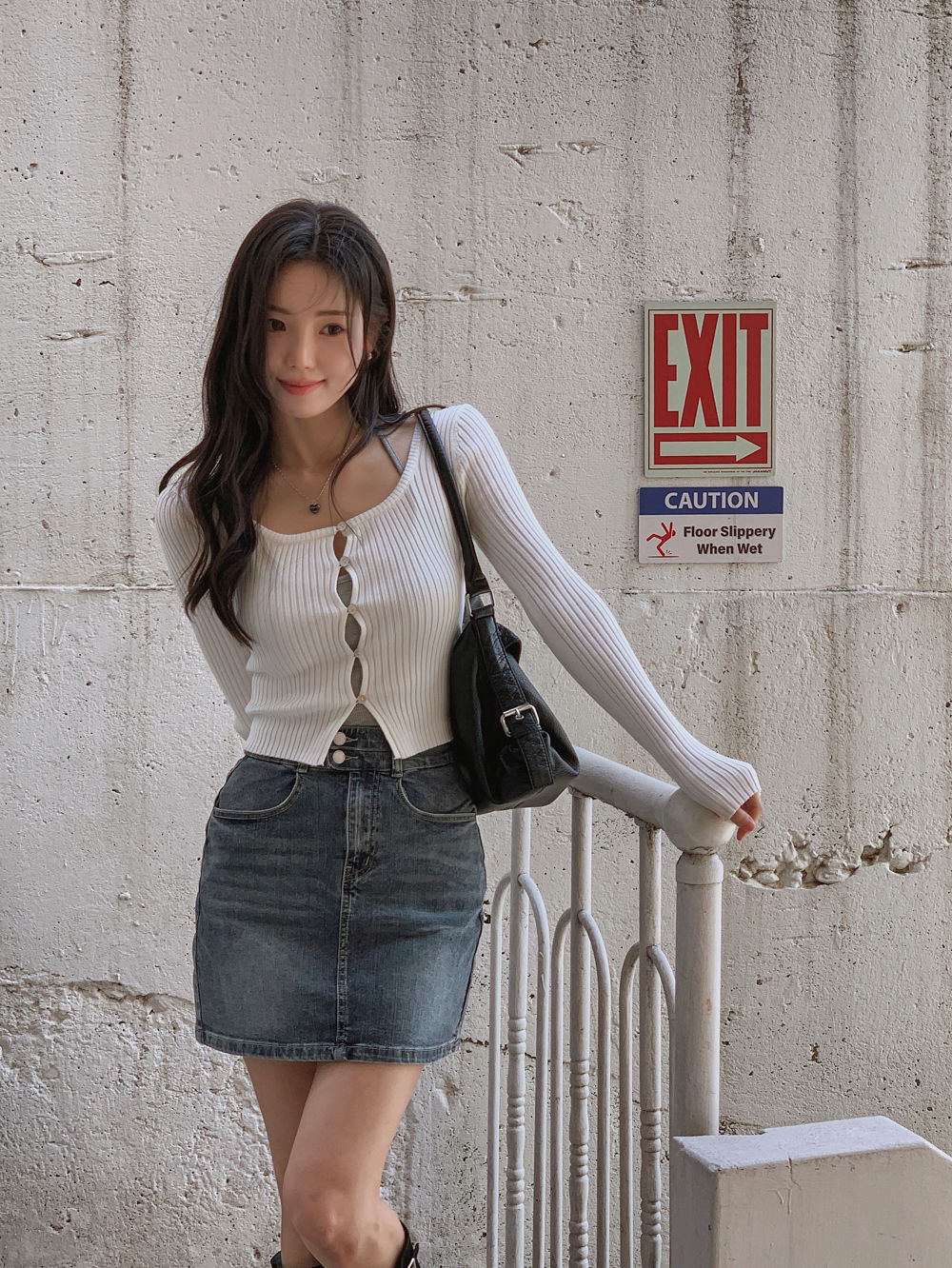 카디건 모델 착용 이미지-S1L84