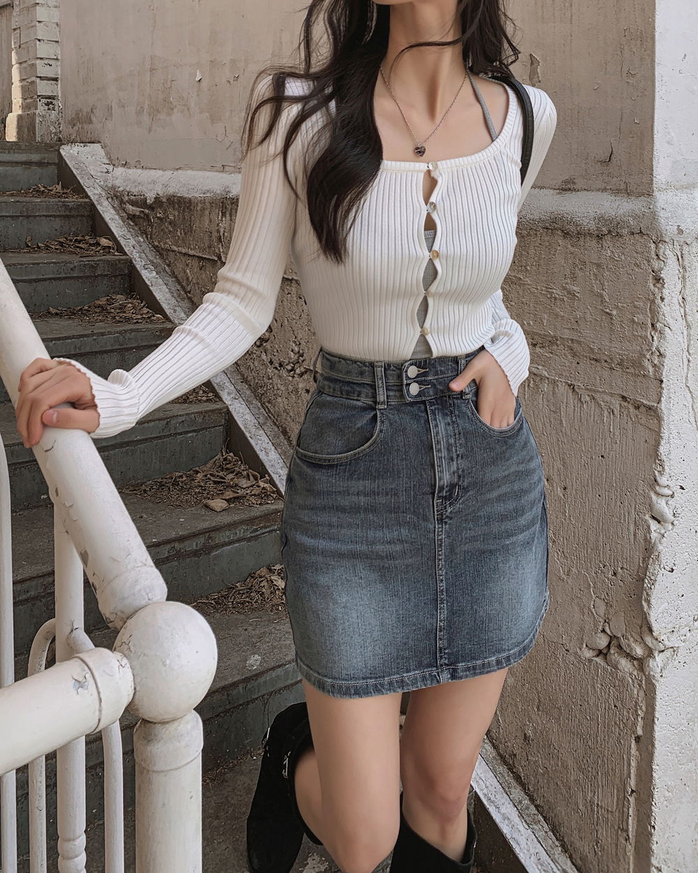 카디건 모델 착용 이미지-S1L105