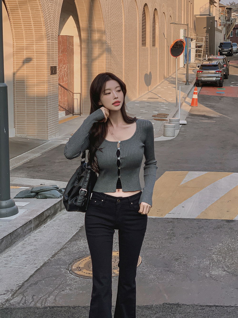 카디건 모델 착용 이미지-S1L26