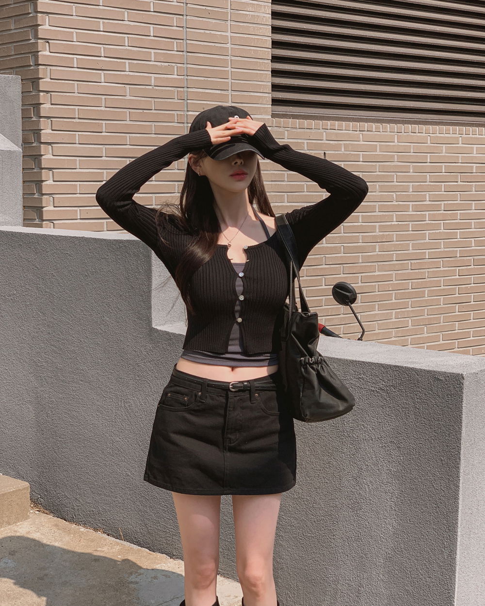 카디건 모델 착용 이미지-S1L44