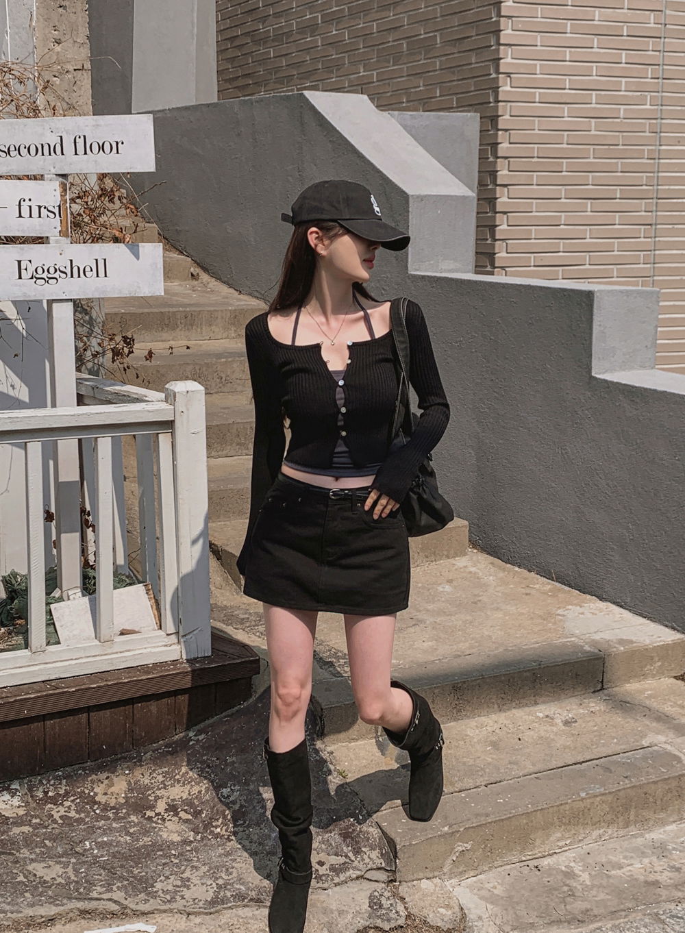 카디건 모델 착용 이미지-S1L48