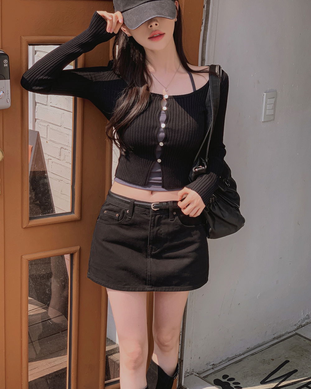 카디건 모델 착용 이미지-S1L52