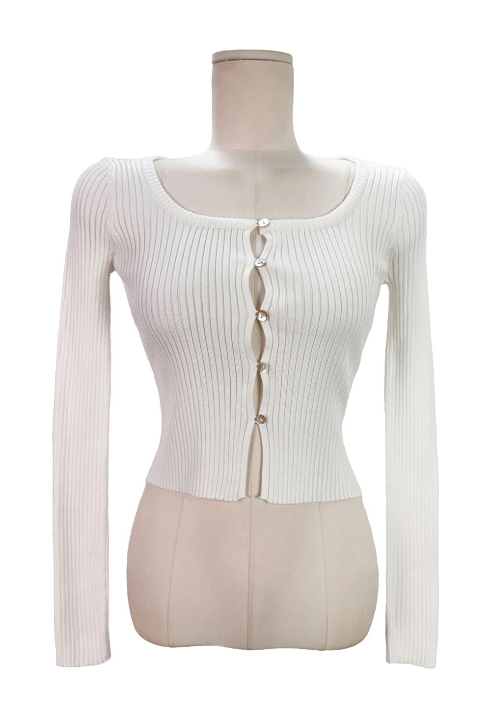 카디건 크림 색상 이미지-S1L108