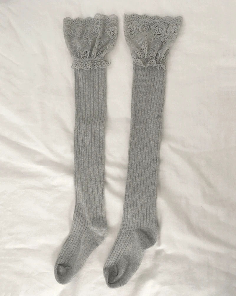 Hirat Lace Ribbed Nisax Socks 袜子