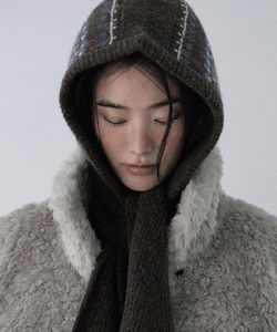 Tibre Nordic Knitwear Hooded Muffler