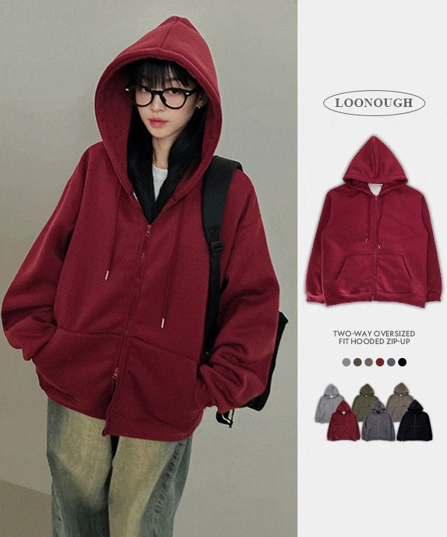 Two-way overfit hooded sweatshirt (Delayed delivery)