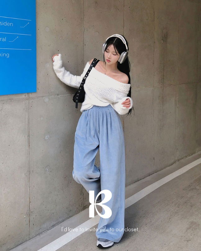 Soft Velvet Velour Training Wide Pants