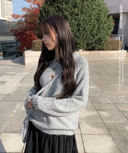 Nav Button Label Patch Round Wool Knitwear