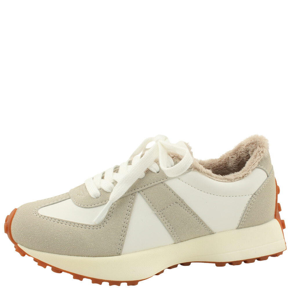 Domestically produced fur-lined, height-increasing fur sneakers in white 球鞋与布鞋